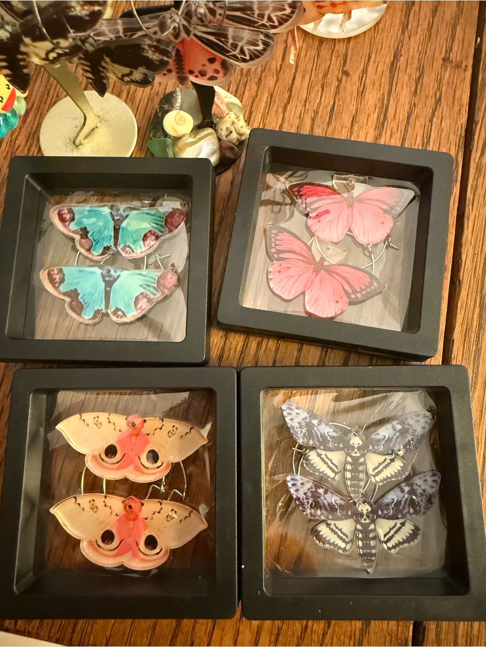 Moth Butterfly Earrings - comment which colors